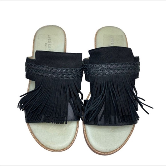 Liebeskind Shoes - Liebeskind Black Fringe Sandals Boho Open Toe Anthropologie Size 36